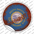 South Dakota Rusty Stamped Novelty Circle Sticker Decal Small