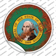 Washington Rusty Stamped Novelty Circle Sticker Decal Small