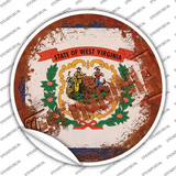 West Virginia Rusty Stamped Novelty Circle Sticker Decal Small