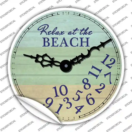 Relax At The Beach Novelty Circle Sticker Decal Small