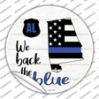 Alabama Back The Blue Novelty Circle Sticker Decal Small