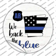 Arkansas Back The Blue Novelty Circle Sticker Decal Small