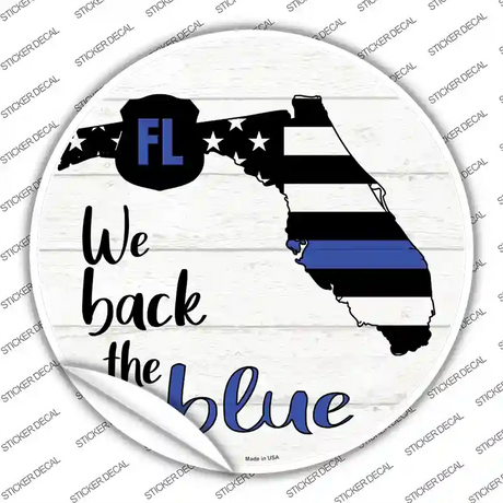 Florida Back The Blue Novelty Circle Sticker Decal Small