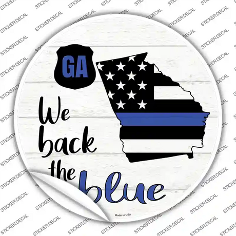 Georgia Back The Blue Novelty Circle Sticker Decal Small