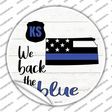 Kansas Back The Blue Novelty Circle Sticker Decal Small