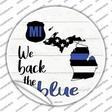 Michigan Back The Blue Novelty Circle Sticker Decal Small