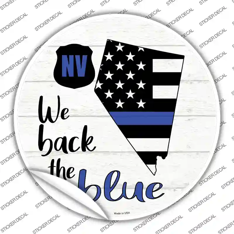 Nevada Back The Blue Novelty Circle Sticker Decal