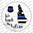 New Hampshire Back The Blue Novelty Circle Sticker Decal Small