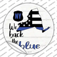 New York Back The Blue Novelty Circle Sticker Decal Small