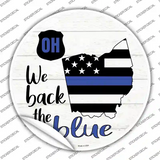 Ohio Back The Blue Novelty Circle Sticker Decal Small