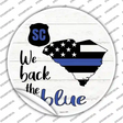 South Carolina Back The Blue Novelty Circle Sticker Decal Small