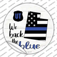 Utah Back The Blue Novelty Circle Sticker Decal Small