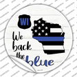 Wisconsin Back The Blue Novelty Circle Sticker Decal Small