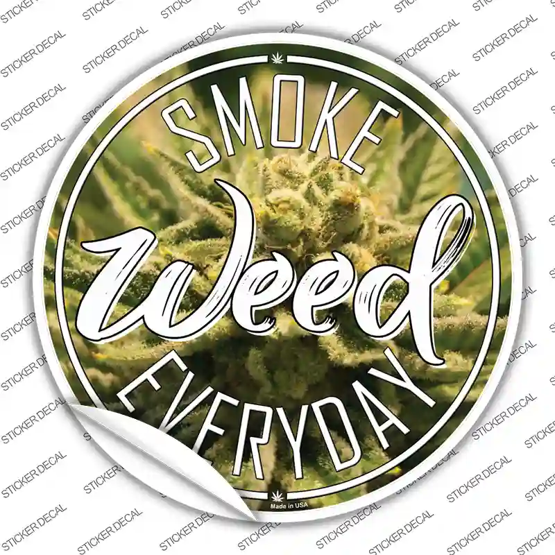 Smoke Weed Everyday Novelty Circle Sticker Decal Small