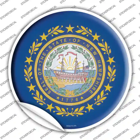 New Hampshire State Flag Novelty Circle Sticker Decal Small