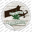 Lets Get High In Massachusetts Novelty Circle Sticker Decal Small