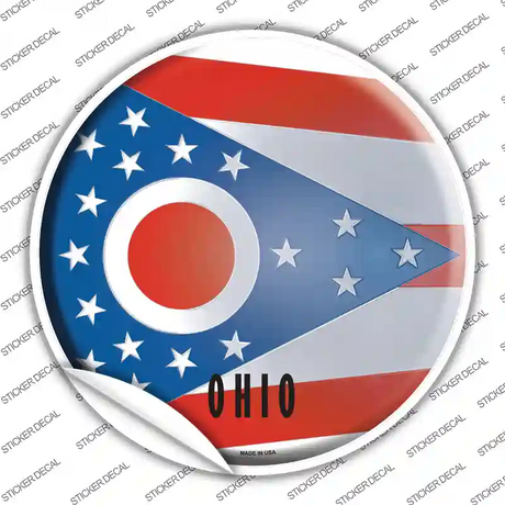 Ohio State Flag Novelty Circle Sticker Decal Small