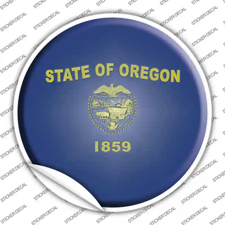 Oregon State Flag Novelty Circle Sticker Decal Small