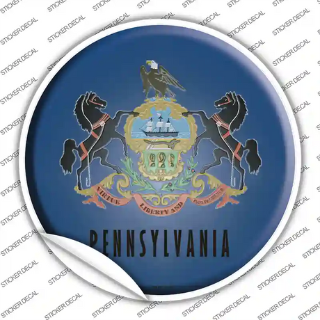 Pennsylvania Flag Novelty Circle Sticker Decal Small