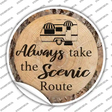 Scenic Route Novelty Circle Sticker Decal Small