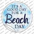 Beach Day Novelty Circle Sticker Decal Small