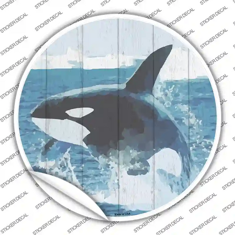 Whale Out of Water Novelty Circle Sticker Decal Small