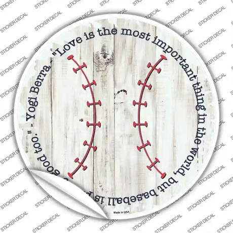 Love and Baseball Novelty Circle Sticker Decal Small