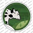 Cow Eating Grass Novelty Circle Sticker Decal Small