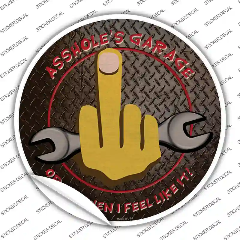 Flip Off Wrench Novelty Circle Sticker Decal Small