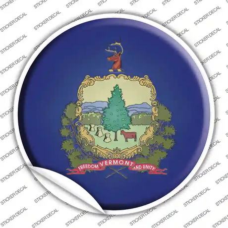 Vermont State Flag Novelty Circle Sticker Decal Small