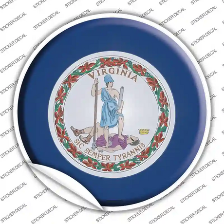 Virginia State Flag Novelty Circle Sticker Decal Small