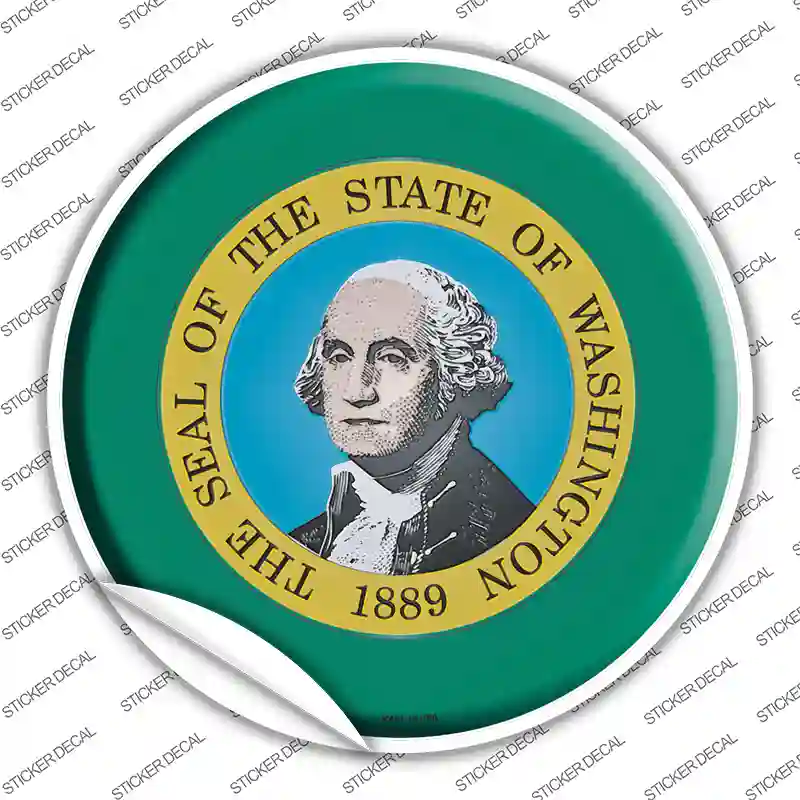 Washington State Flag Novelty Circle Sticker Decal Small