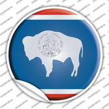 Wyoming State Flag Novelty Circle Sticker Decal Small