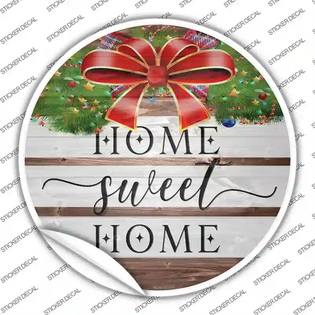 Home Sweet Home Ribbon Novelty Circle Sticker Decal Small