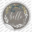 Hello Wreath Novelty Circle Sticker Decal Small