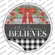 This Home Believes Plaid Novelty Circle Sticker Decal Small