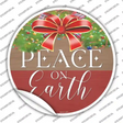 Peace On Earth Bow Wreath Novelty Circle Sticker Decal Small