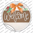 Welcome Bow Wreath Novelty Circle Sticker Decal Small