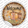 Welcome Pumpkin Novelty Circle Sticker Decal Small