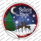 Believe in Magic Reindeer Novelty Circle Sticker Decal Small