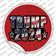 Trump 2024 American Flag Novelty Circle Sticker Decal Small