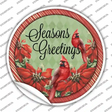 Seasons Greetings Cardinal Novelty Circle Sticker Decal Small