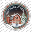 Christmas on the Farm Novelty Circle Sticker Decal Small