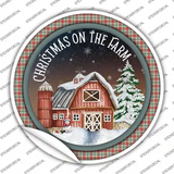 Christmas on the Farm Novelty Circle Sticker Decal Small