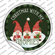 Christmas with my Gnomies Novelty Circle Sticker Decal Small