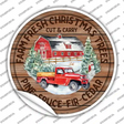 Farm Fresh Christmas Trees Red Novelty Circle Sticker Decal Small