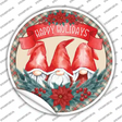 Happy Holidays Gnomes Novelty Circle Sticker Decal Small