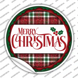 Merry Christmas Red and Green Novelty Circle Sticker Decal Small