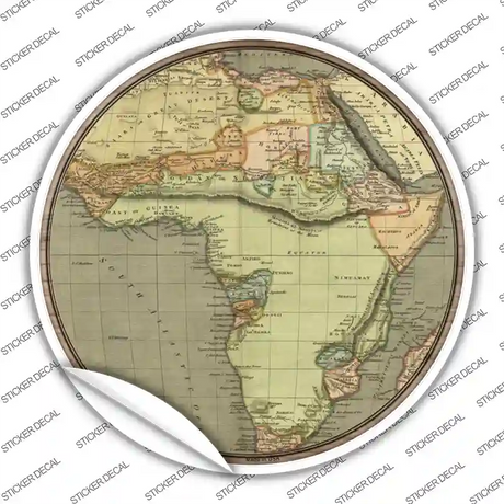 Africa Map Novelty Circle Sticker Decal Small