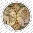 World Hemispheres Map Novelty Circle Sticker Decal Small